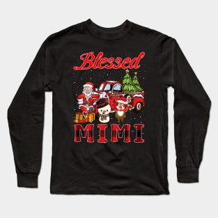 Blessed Mimi Red Plaid Christmas Long Sleeve T-Shirt